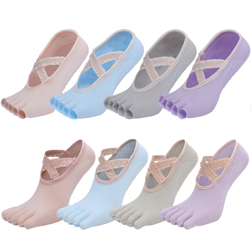 Yoga Strap Cotton - Calcetines de Yoga de cinco dedos,