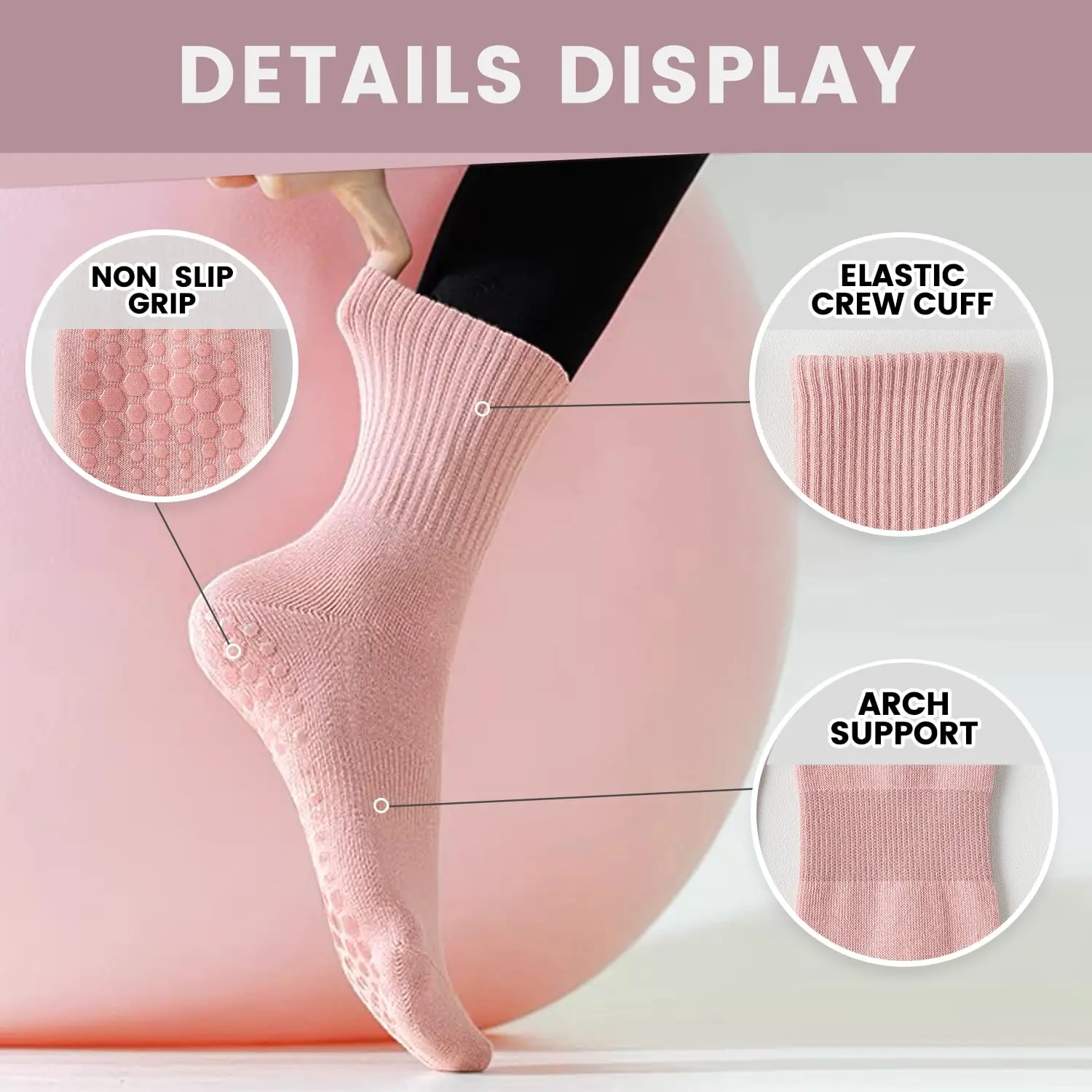 4 pares de calcetines de yoga  - Pilates & Yoga Knokke reseña y precio